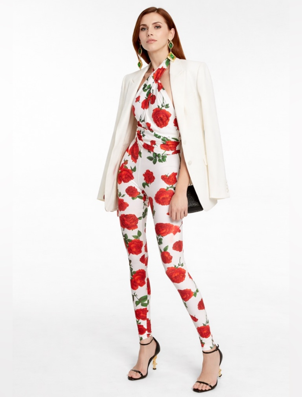 Saint Laurent Rose Jersey Jumpsuit — T1