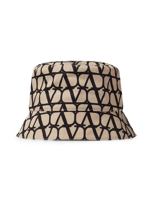 Valentino Bucket Hat — Tan & Black (Size 58)