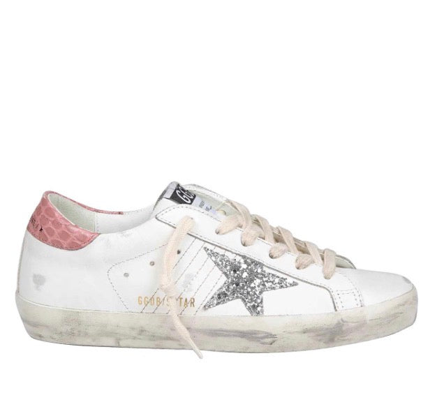 Golden Goose Super-Star Classic — White/Silver/Pink