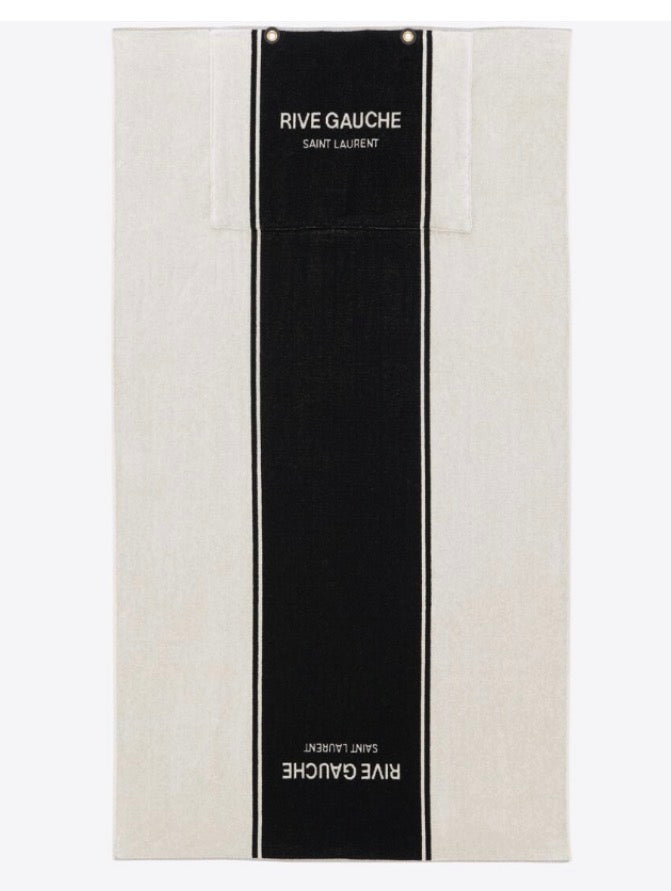 Saint Laurent Rive Gauche Towel Bag — Black/White