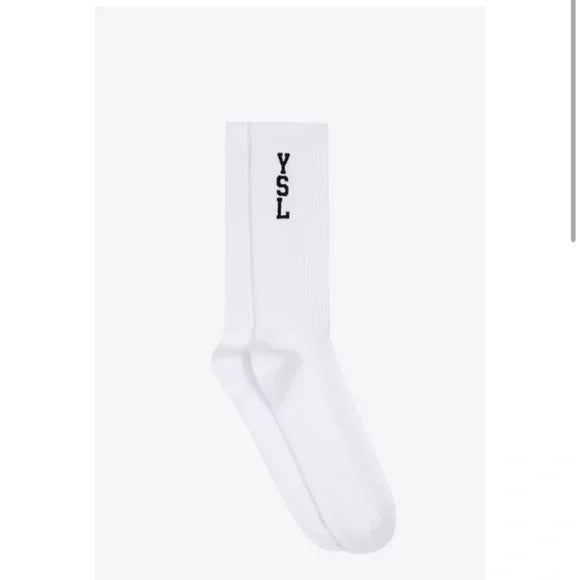 Saint Laurent YSL Logo Crew Socks