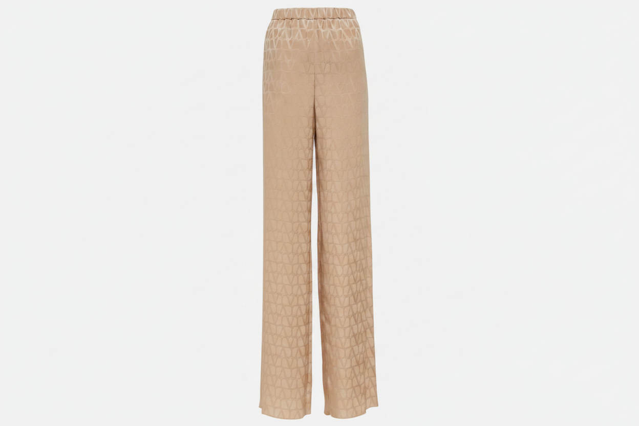 Valentino Toile Iconographe Silk Faille Pants — Beige (IT 46)