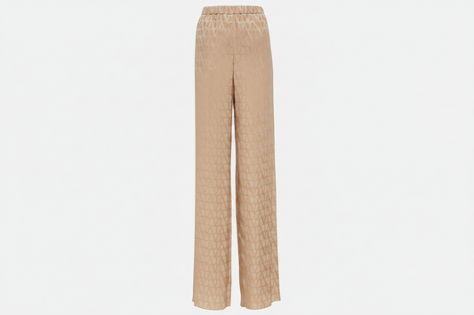 Valentino Toile Iconographe Silk Faille Pants — Beige (IT 46)