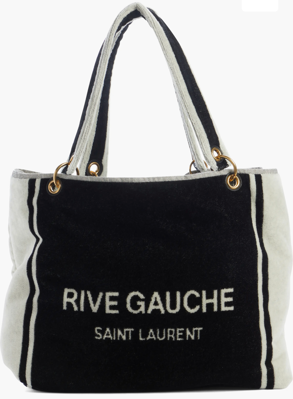 Saint Laurent Rive Gauche Towel Bag — Black/White