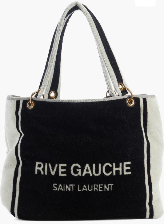Saint Laurent Rive Gauche Towel Bag — Black/White
