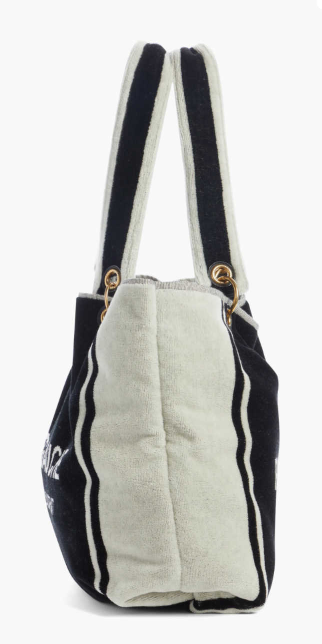 Saint Laurent Rive Gauche Towel Bag — Black/White