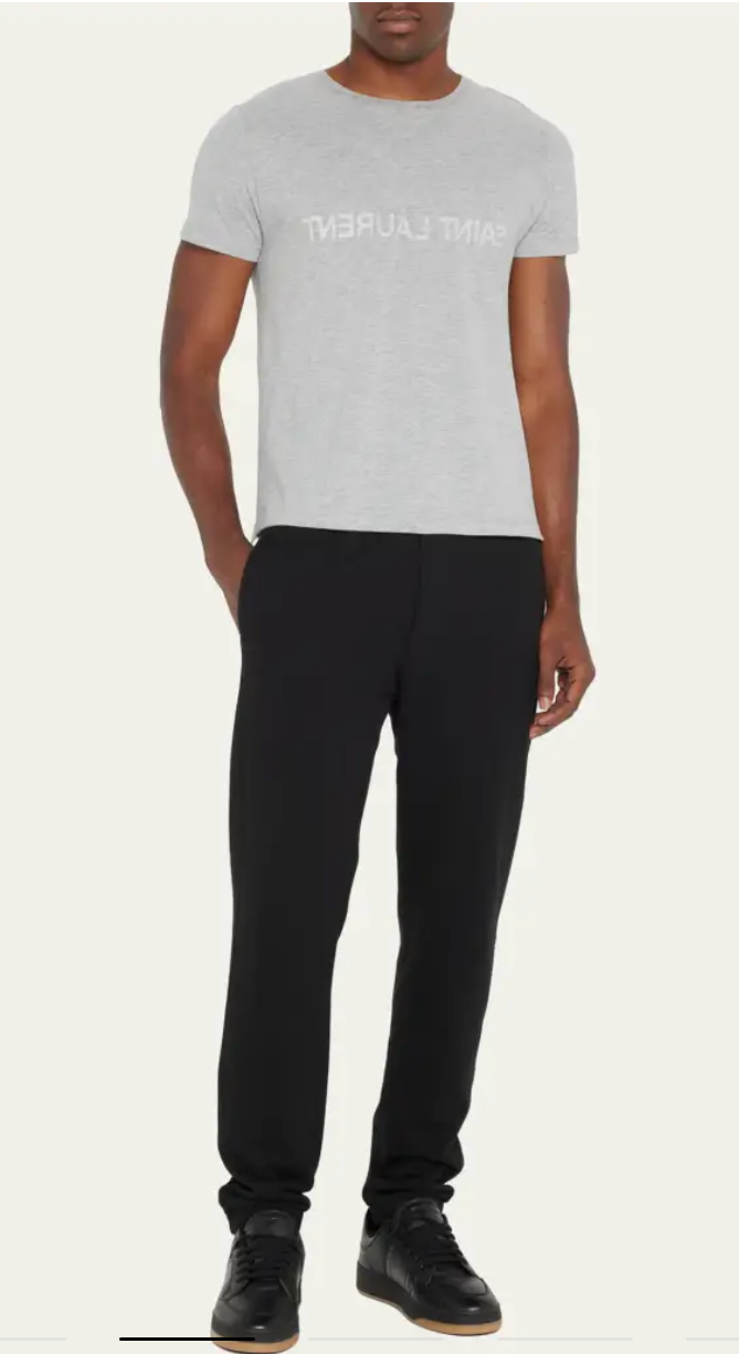 SAINT LAURENT Reverse Logo T-Shirt | Gray