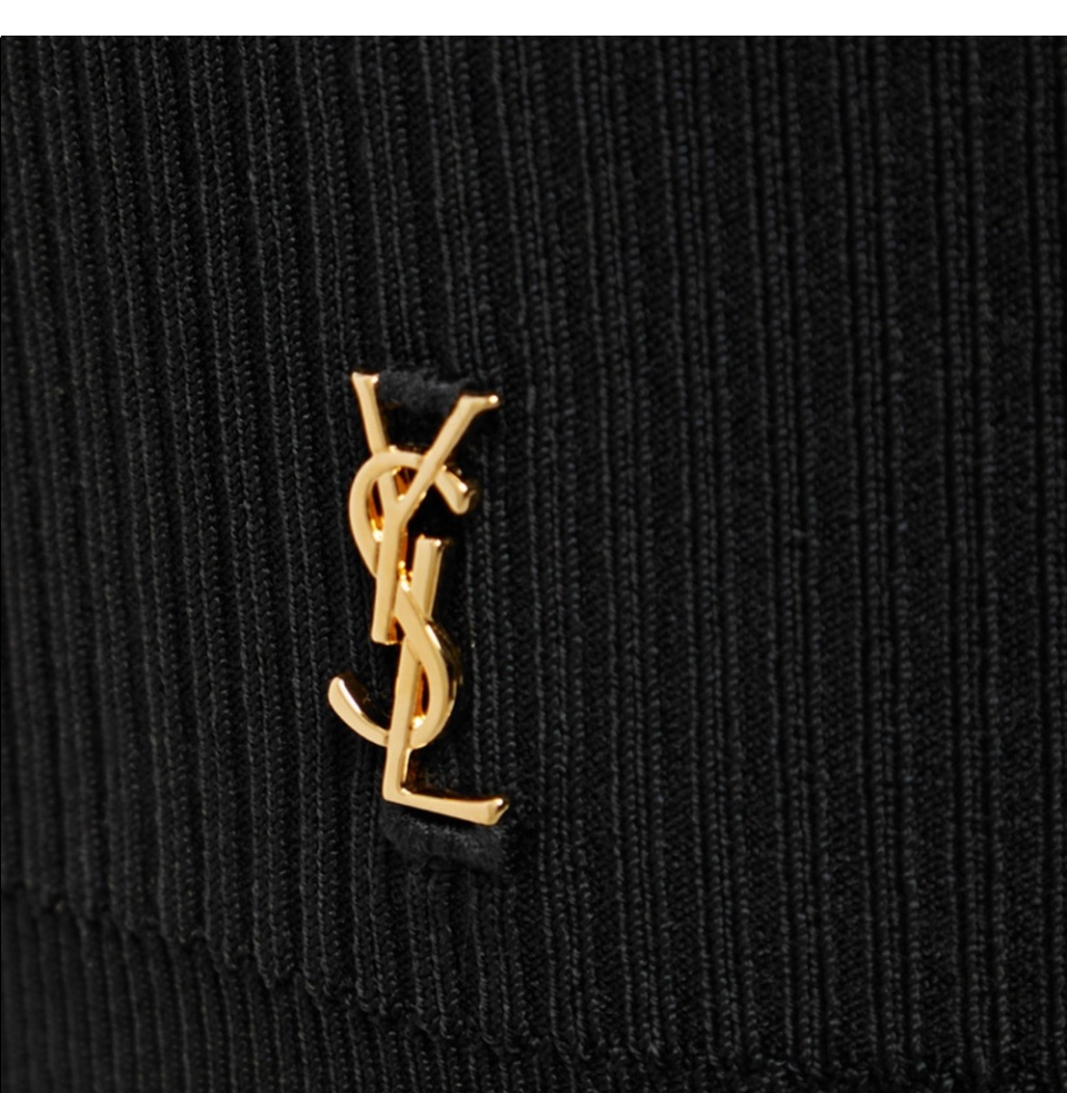 Saint Laurent YSL Plaque Ribbed Biker Shorts