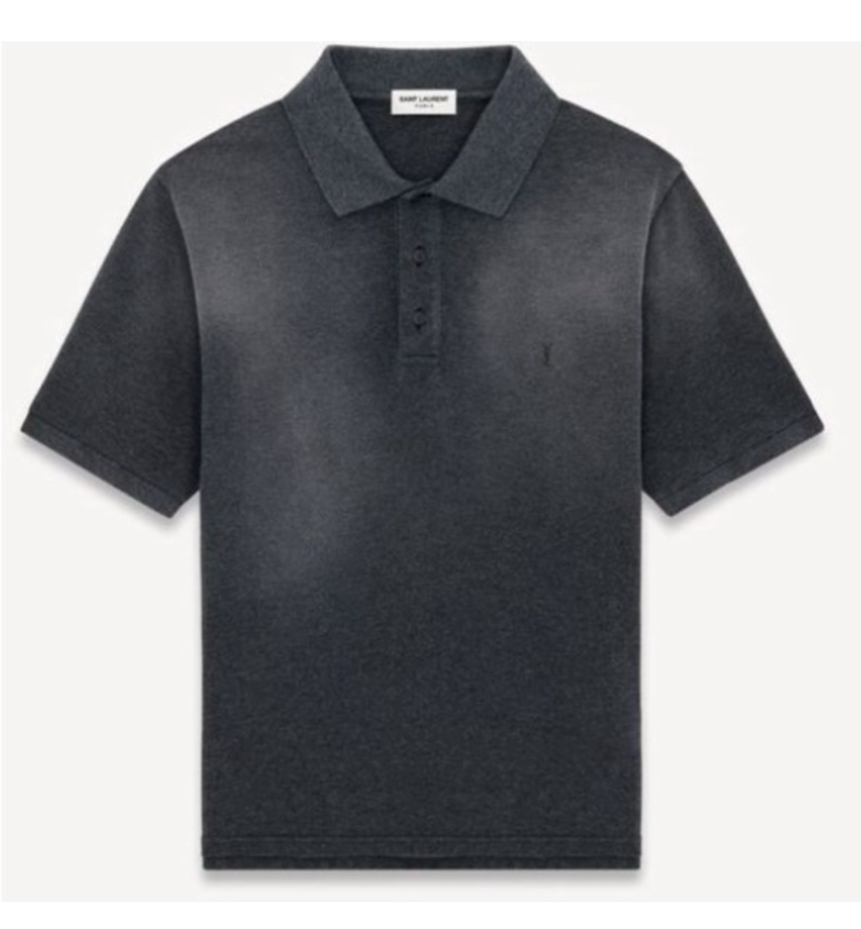 Mens Saint Laurent Cassandre Polo | Washed Cotton Piqué