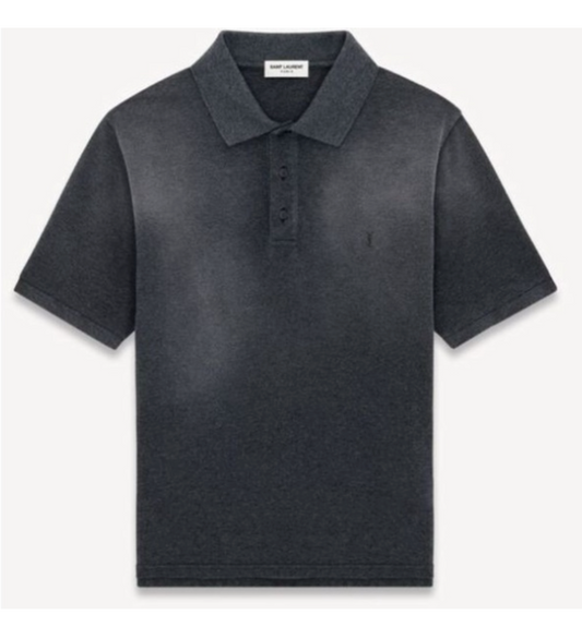 Mens Saint Laurent Cassandre Polo | Washed Cotton Piqué