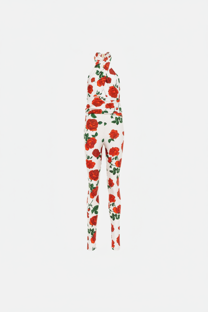 Saint Laurent Rose Jersey Jumpsuit  — T1