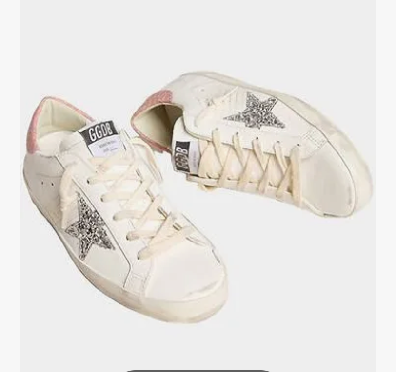 Golden Goose Super-Star Classic — White/Silver/Pink
