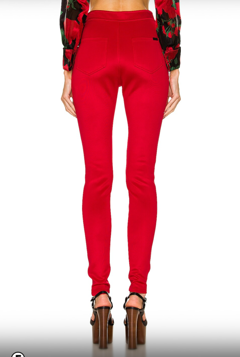Saint Laurent Pants Spandex Jersey Soyeux Rouge — Size 38
