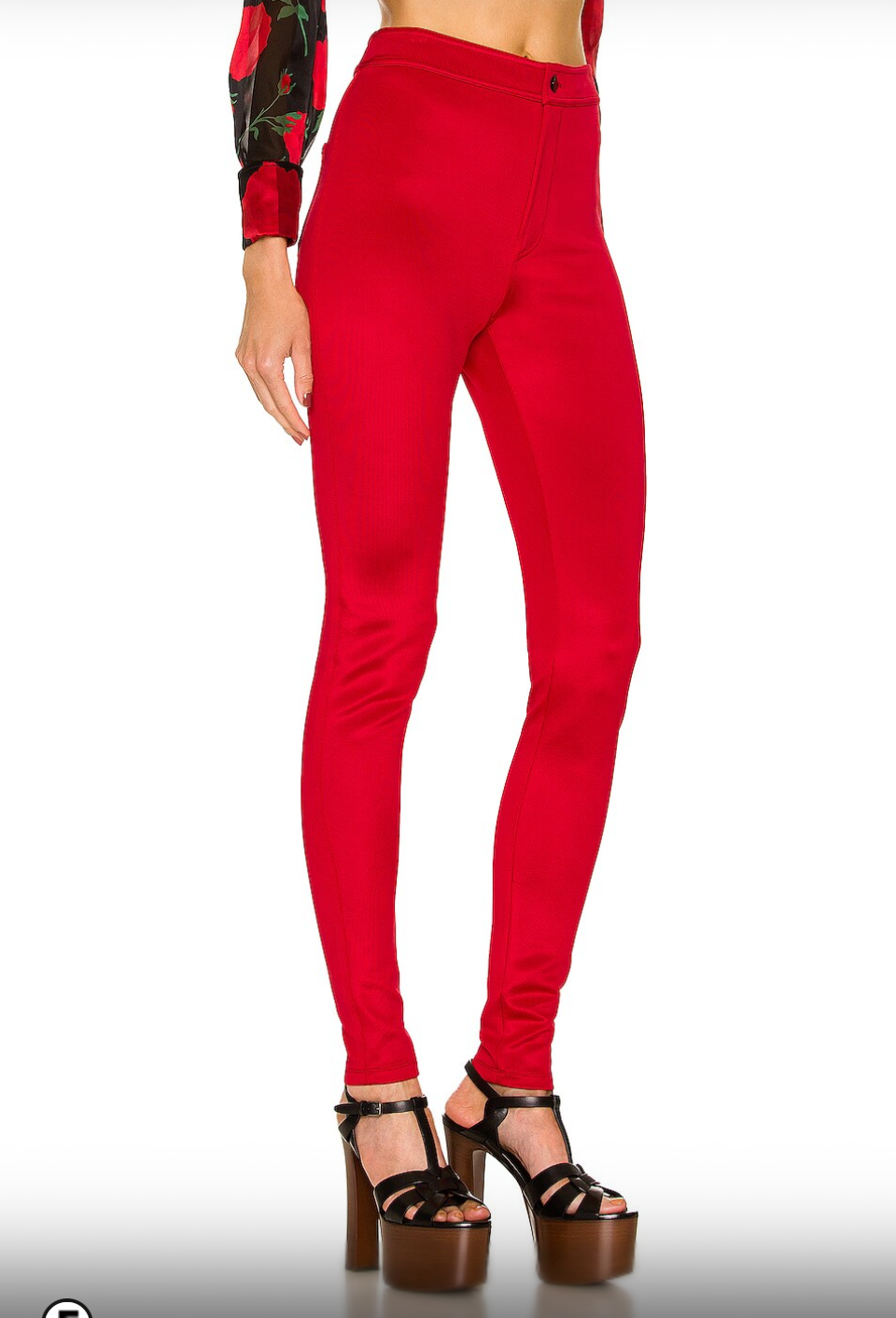 Saint Laurent Pants Spandex Jersey Soyeux Rouge — Size 38