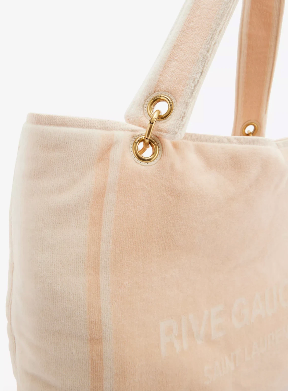 Saint Laurent Rive Gauche Towel Bag — Blush/Cream