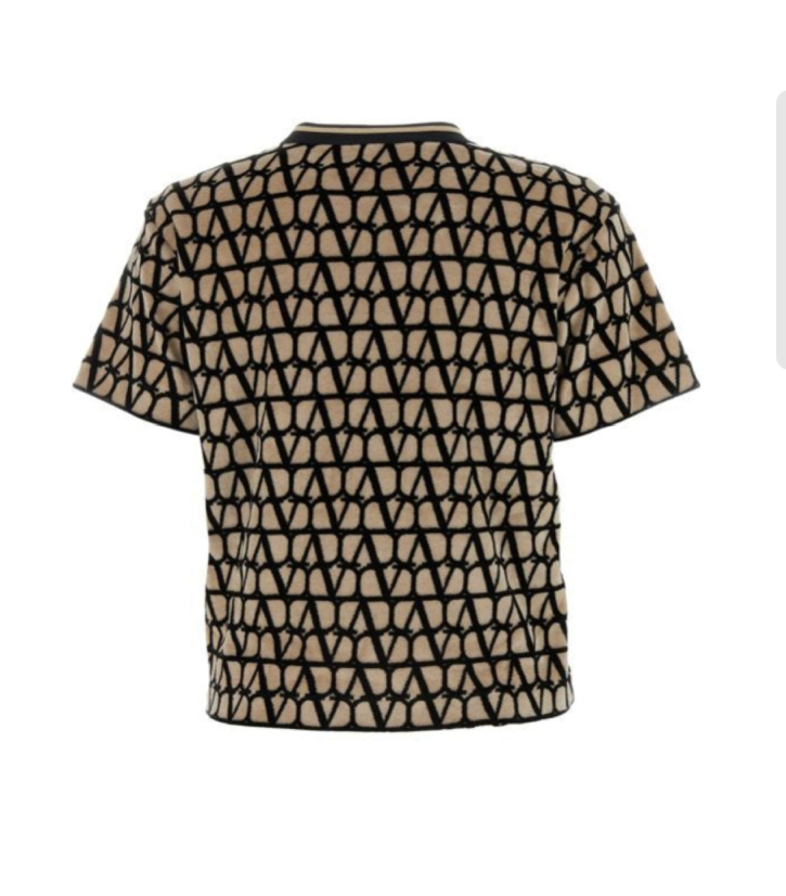 Valentino Toile Iconographe Terry Top/Sweatshirt — Beige/Black (M)