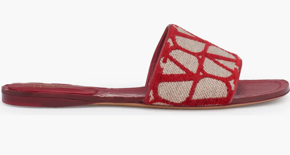 Valentino Garavani VLogo Canvas Slide — EU 36 / US 6