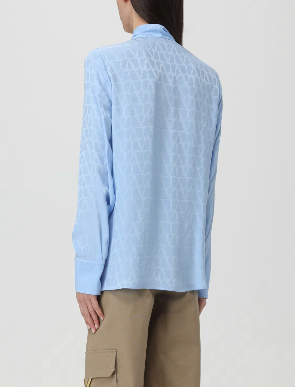 Valentino Toile Iconographe Silk Blouse — Sky Blue (IT 42 / US 6)
