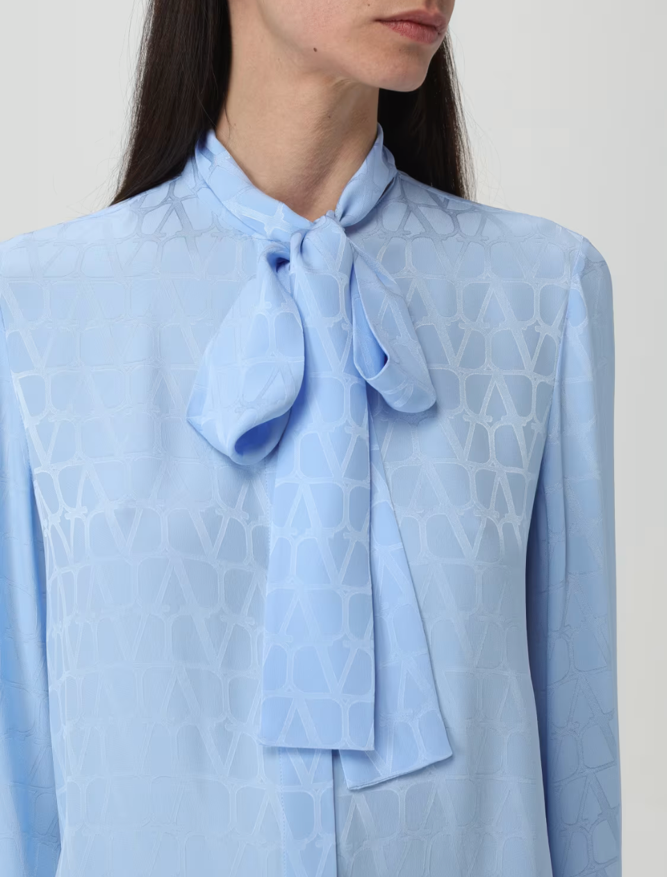 Valentino Toile Iconographe Silk Blouse — Sky Blue (IT 42 / US 6)