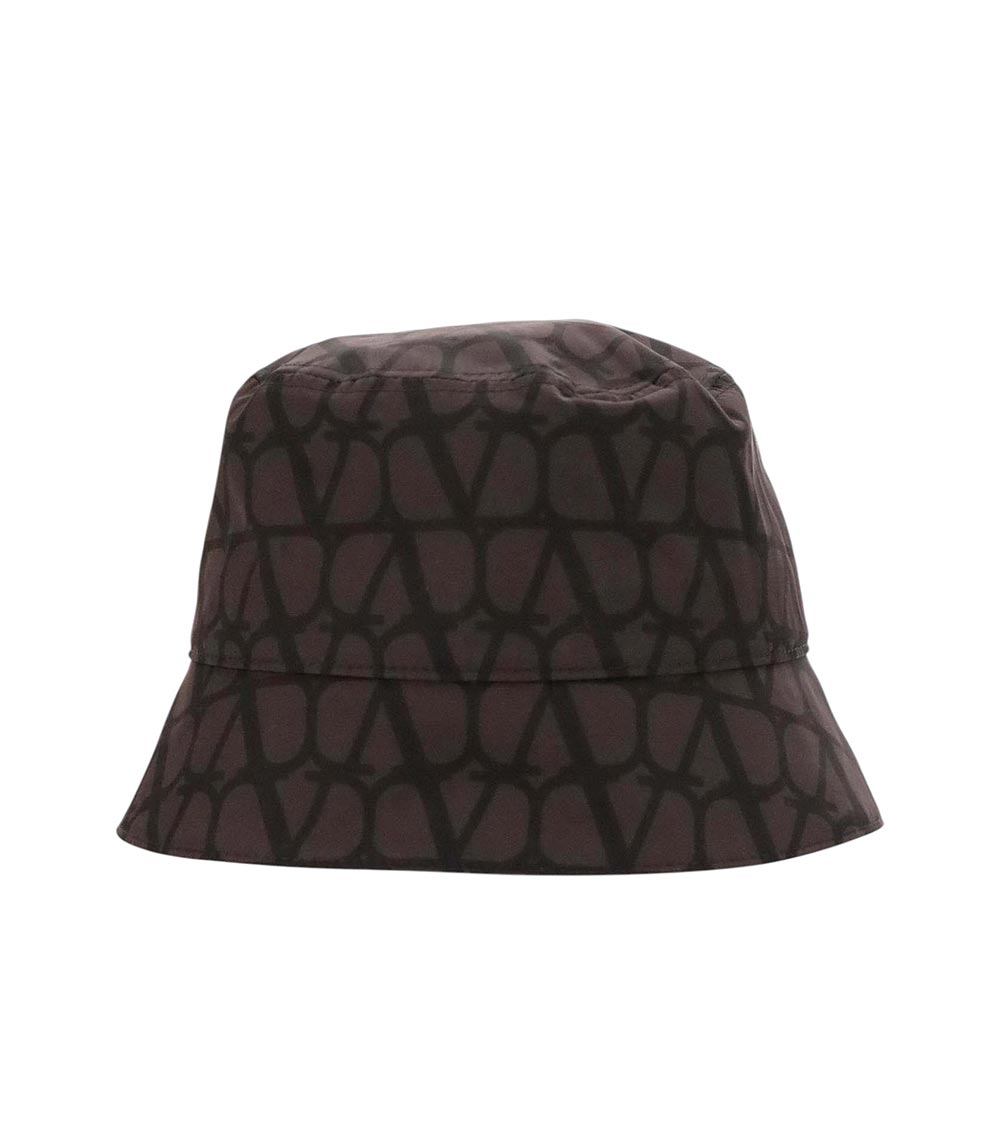 Valentino VLogo Bucket Hat — Brown & Black (Size 59)